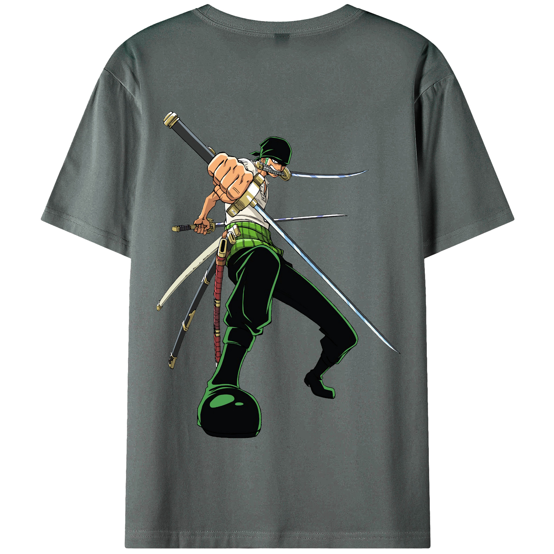 ワンピース ロロノア・ゾロ ONE PIECE Roronoa Zoro 綿100％半袖Tシャツ（背面プリント）